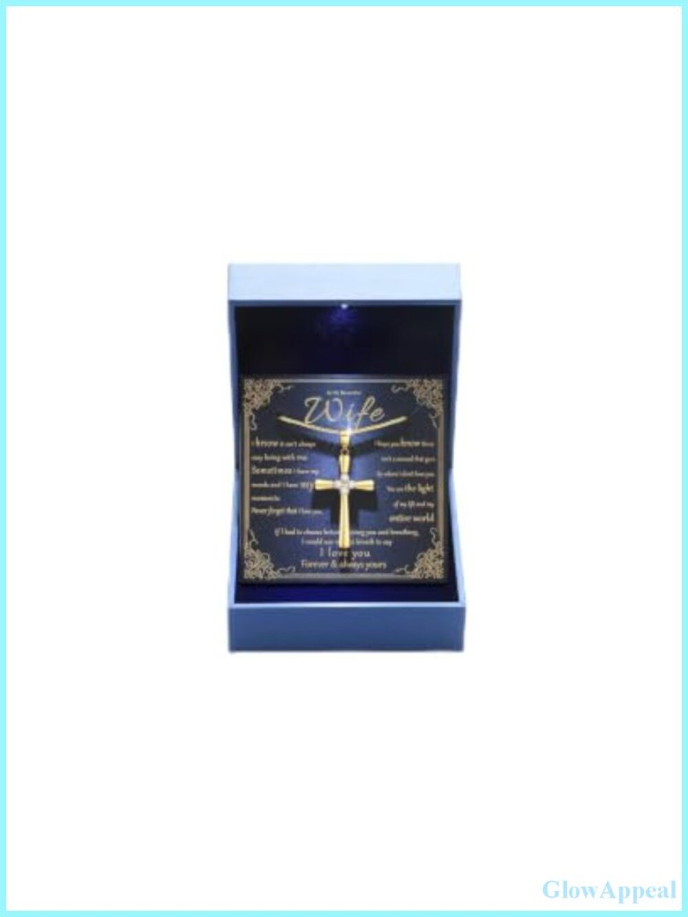 1CT Moissanite Cross Necklace for Women Wife, 18K Gold Filled or Sterling